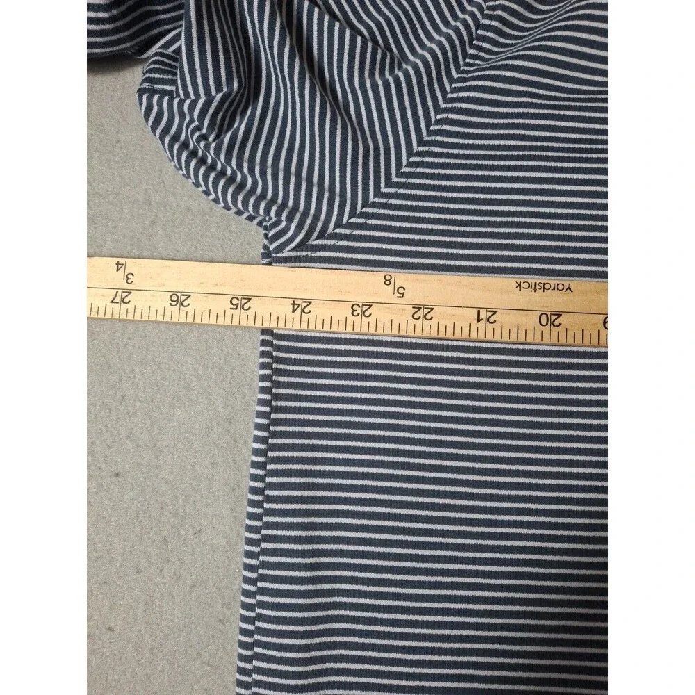 Fish Hippie Men's XXL Navy Striped Short Sleeve Performance Polo Shirt Size 2XL